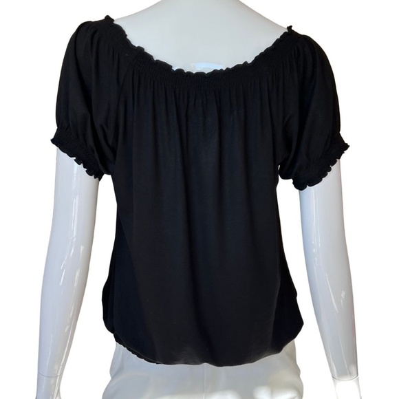 INC International Concepts Black Peasant Tassel Tie Blouson Top Size Small - Picture 5 of 7